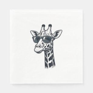 Coole Giraffe-Sonnenbrille Vintage-Gravur T-Shirt_ Serviette