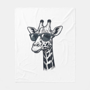Coole Giraffe-Sonnenbrille Vintage-Prägung T-Shirt Fleecedecke
