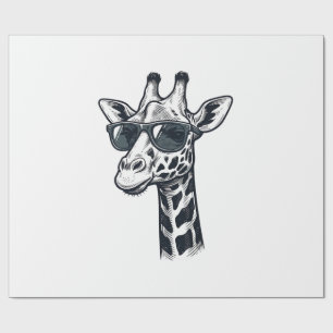 Coole Giraffe-Sonnenbrille Vintage-Prägung T-Shirt Geschenkpapier