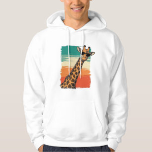 Coole Giraffe-Sonnenbrille Vintage-Sonnenuntergang Hoodie