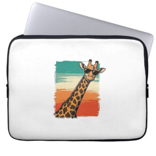 Coole Giraffe-Sonnenbrille Vintage-Sonnenuntergang Laptopschutzhülle