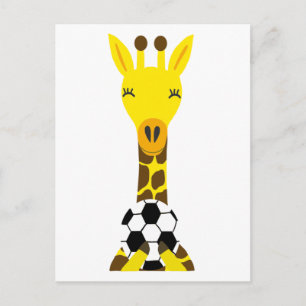 Coole Giraffe zum Fußballspielen Postkarte