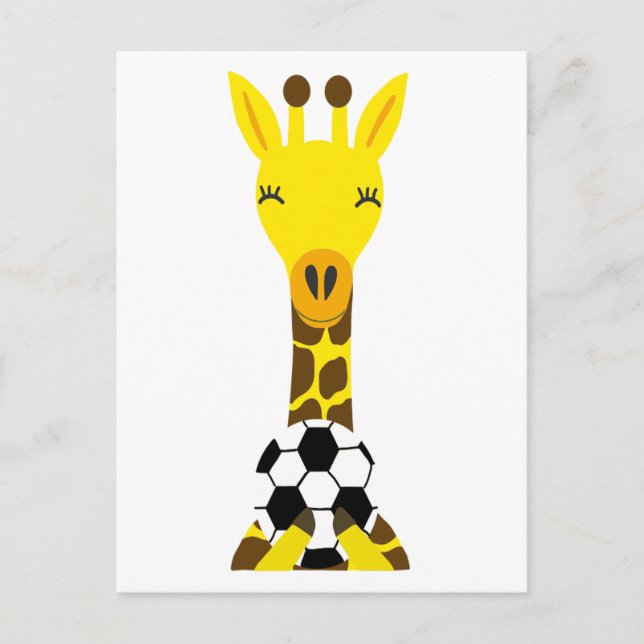 Coole Giraffe zum Fußballspielen Postkarte (Vorderseite)