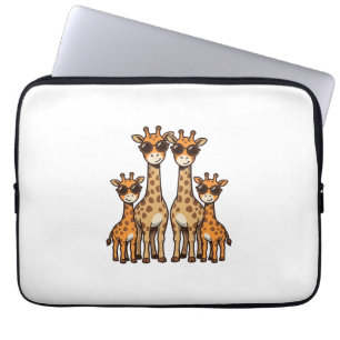 Coole Giraffen-Familien-Sonnenbrille Vintage Gravu Laptopschutzhülle