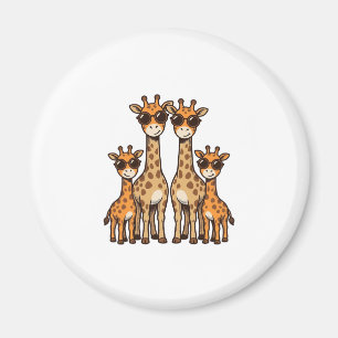 Coole Giraffen-Familien-Sonnenbrille Vintage Gravu Magnet