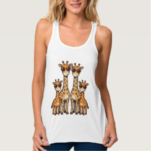 Coole Giraffen-Familien-Sonnenbrille Vintage Gravu Tank Top