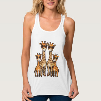 Coole Giraffen-Familien-Sonnenbrille Vintage Gravu Tank Top