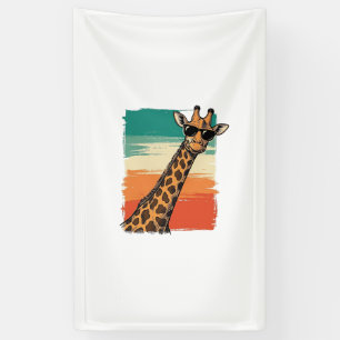 Coole Giraffen-Sonnenbrille Vintage-Sonnenuntergan Banner