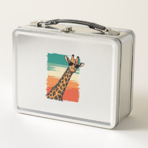 Coole Giraffen-Sonnenbrille Vintage-Sonnenuntergan Metall Brotdose
