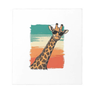 Coole Giraffen-Sonnenbrille Vintage-Sonnenuntergan Notizblock