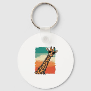 Coole Giraffen-Sonnenbrille Vintage-Sonnenuntergan Schlüsselanhänger
