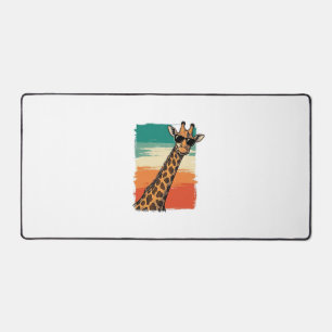 Coole Giraffen-Sonnenbrille Vintage-Sonnenuntergan Schreibtischunterlage