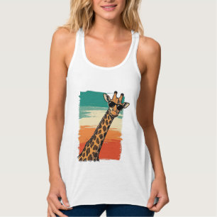 Coole Giraffen-Sonnenbrille Vintage-Sonnenuntergan Tank Top