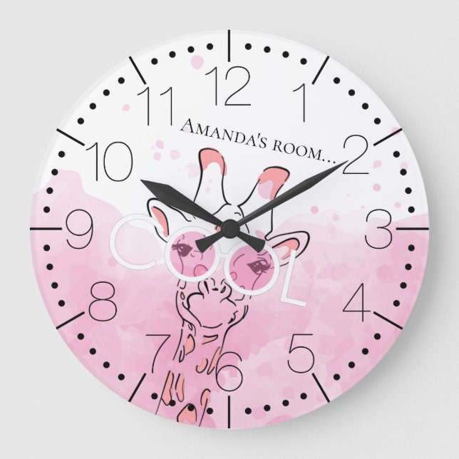 Coole Giraffgläser Große Uhr (Vorderseite)