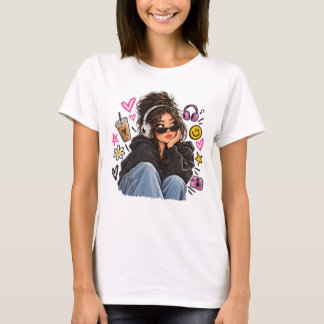 Coole Girl – Ästhetisches Y2K-Mädchen T-Shirt