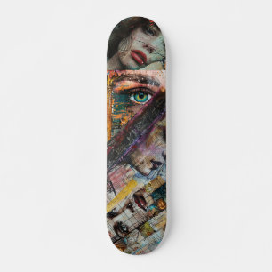 Coole Girl Vintag Decoupage Inspiriert Collage Skateboard