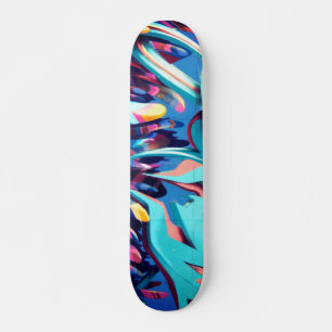Coole Girly Blue Graffiti Skateboard