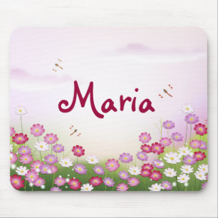 Coole Girly Retro Blumenmode Mousepad