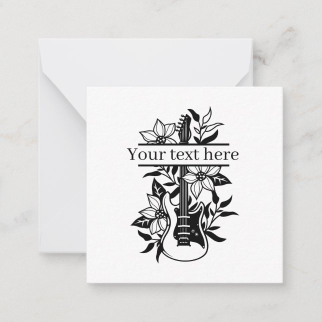 coole Gitarre fügt Textrahmen-Musikfans hinzu Mitteilungskarte (Vorderseite)