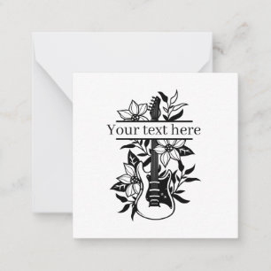coole Gitarre fügt Textrahmen-Musikfans hinzu Mitteilungskarte