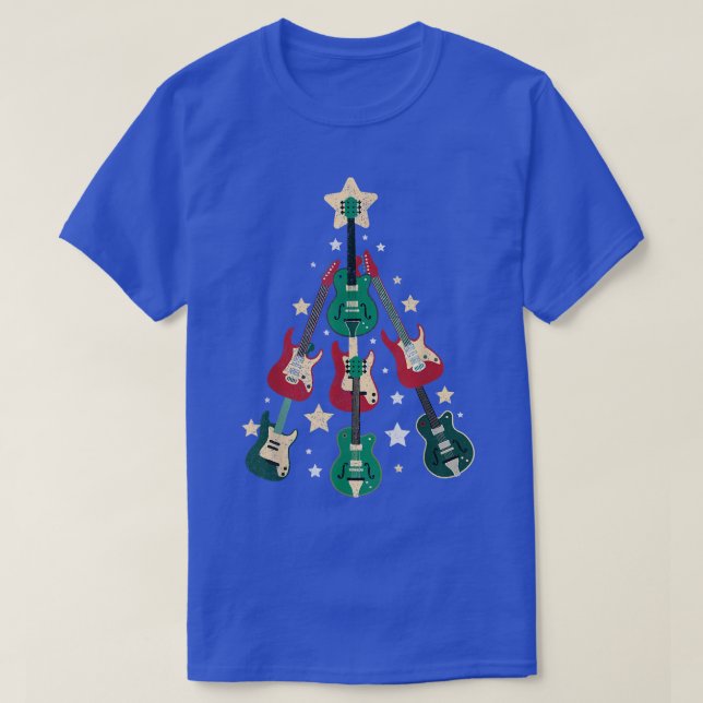 Coole Gitarre Weihnachtsbaum für Musikliebhaber Fu T-Shirt (Design vorne)