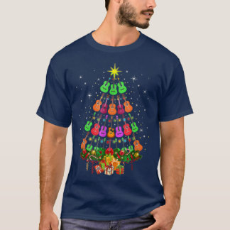 Coole Gitarre Weihnachtsbaum Gitarre Liebhaber Wei T-Shirt