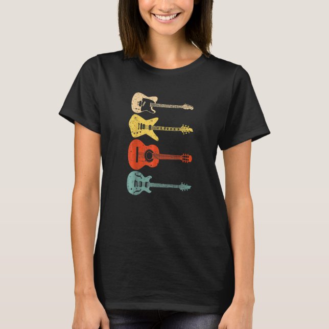 Coole Gitarrenspieler Männer Frauen Vintag Akustis T-Shirt (Vorderseite)