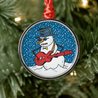 Coole Gitarrist Snowman Ornaments Ornament Aus Metall