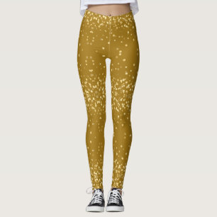 Coole Glam Diva Festtags-Gold Glitter Konfetti-Par Leggings