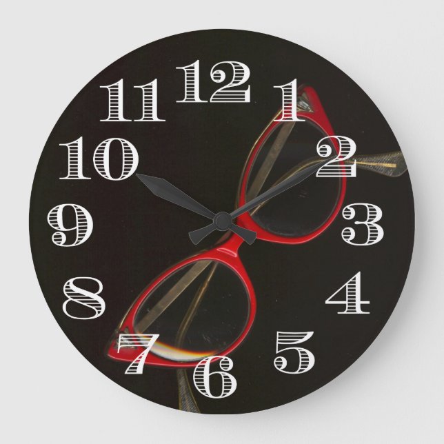 Coole Glassrahmen-Uhr Große Wanduhr (Vorderseite)