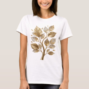Coole Gold GOLDENER BLATTBAUM Text Design T-Shirt
