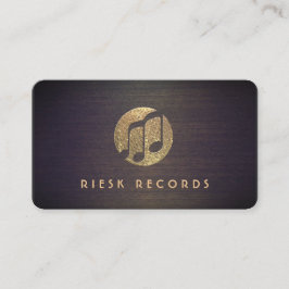 Coole Gold Musiknoten Logo Retro Musiker Visitenkarte