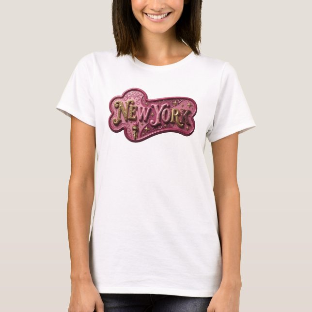 Coole Gold NEW YORK Shirt Design (Vorderseite)
