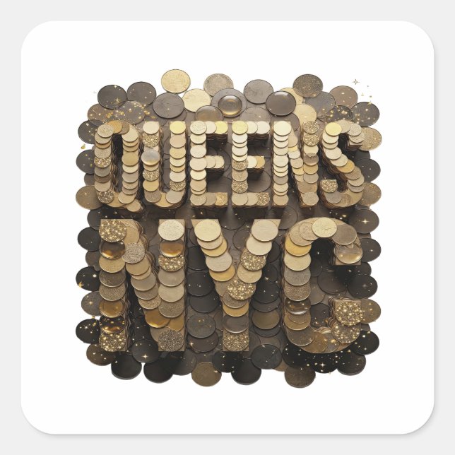Coole Gold QUEENS NYC Aufkleber Motiv (Vorderseite)