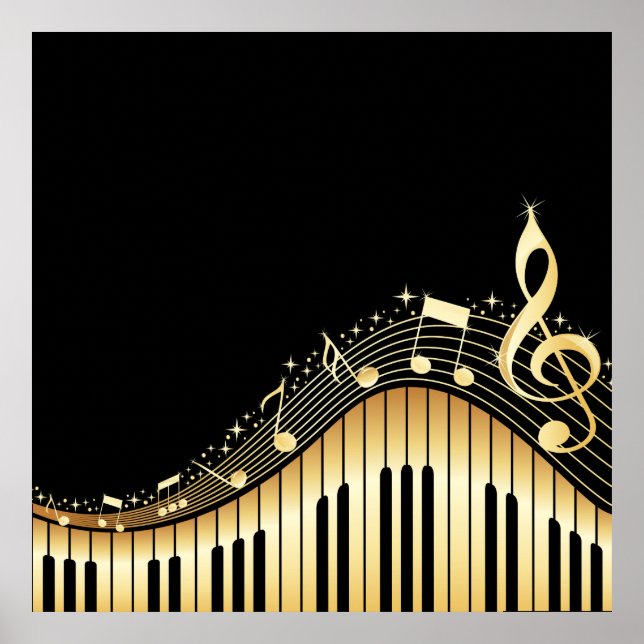 Coole Gold- und Black Music-Keys Poster (Vorne)