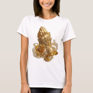 Coole Goldene BETENDE HÄNDE T-Shirt