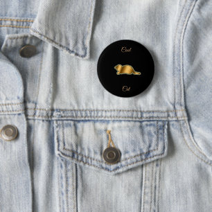 Coole Goldkatze Button