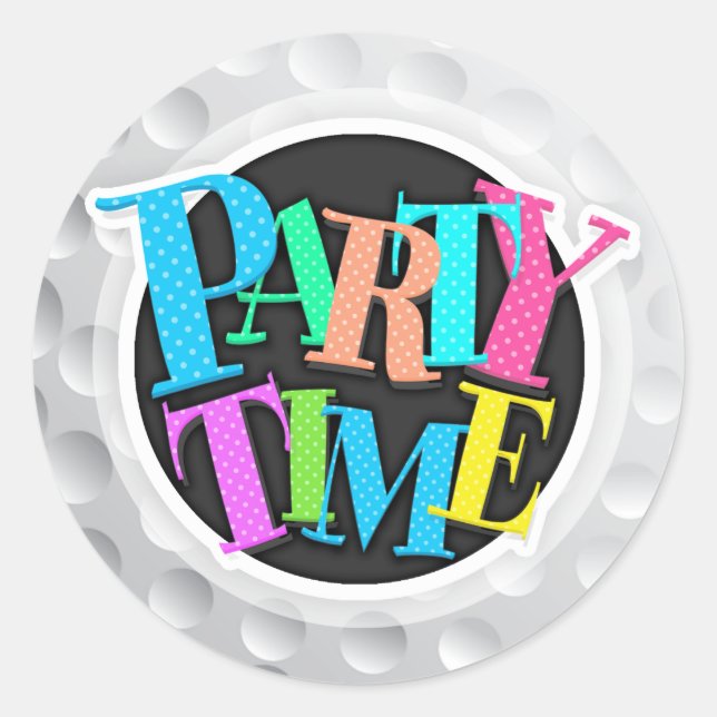 Coole Golftöne, Golfer Runder Aufkleber (Vorderseite)