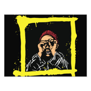 Coole Graffiti Illustration Art, Funny Men Shirt Fotodruck