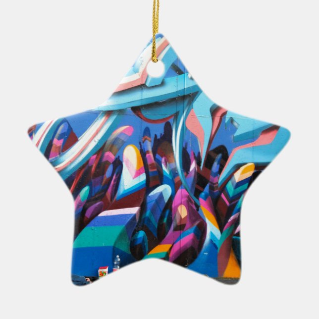 Coole Graffiti-Mauer Keramikornament (Vorne)