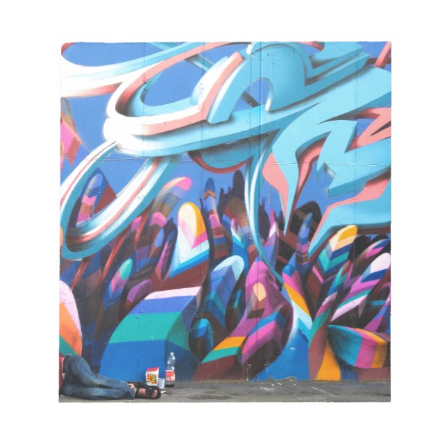 Coole Graffiti-Mauer Notizblock (Vorderseite)