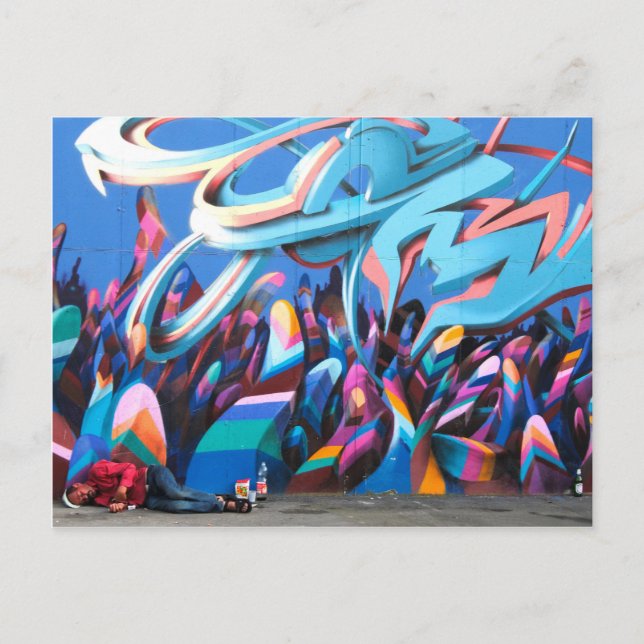 Coole Graffiti-Mauer Postkarte (Vorderseite)