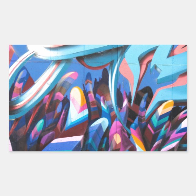 Coole Graffiti-Mauer Rechteckiger Aufkleber (Vorderseite)