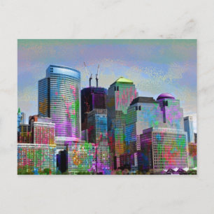 Coole Graffiti-Spritzer Aquarellfarben New York Ci Postkarte