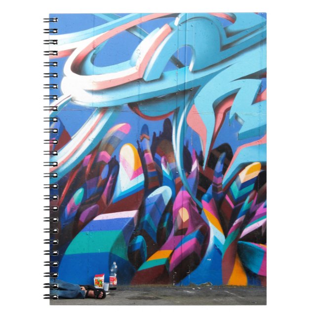 Coole Graffiti-Wand Notizblock (Vorderseite)
