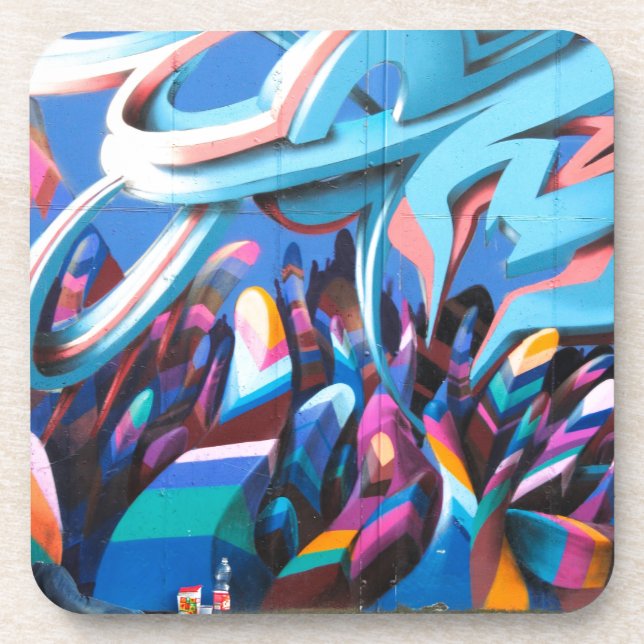 Coole Graffiti-Wand Untersetzer (Vorderseite)