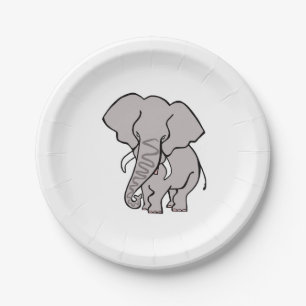 Coole Grafik - African ELEPHANT - Tierliebhaber - Pappteller