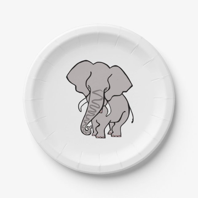 Coole Grafik - African ELEPHANT - Tierliebhaber - Pappteller (Vorderseite)