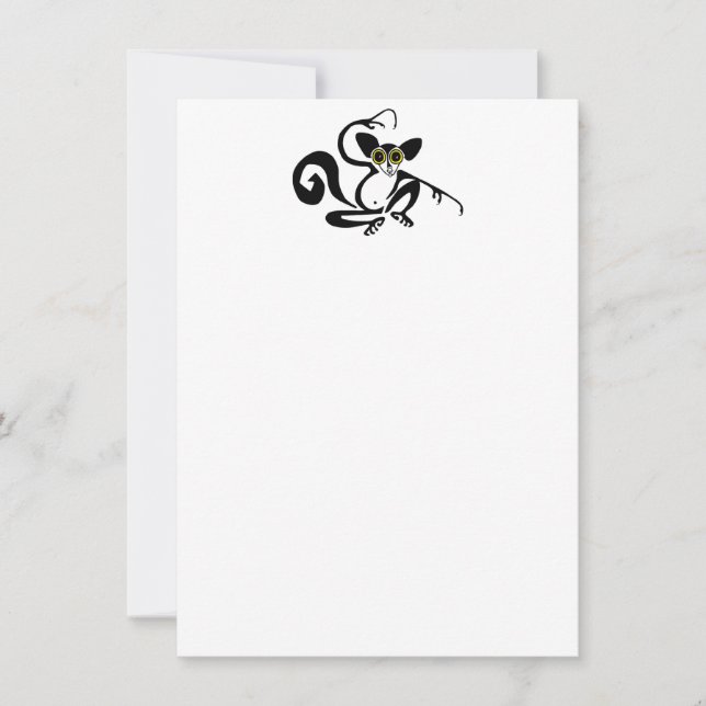 Coole Grafik AYE-AYE - Primat - Lemur - Madagaskar Einladung (Vorderseite)