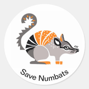Coole Grafik - Gerettet NUMBATS - Aussie marsupial Runder Aufkleber